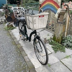 【Y1002】後子供乗せ自転車　前22・後26インチ  前後タイヤ新品　17,160円（防犯・税込）