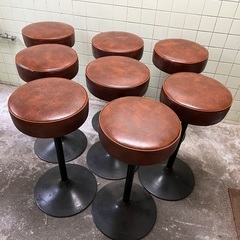 【美品】カウンター チェア チェアー 椅子 店舗 作業 休憩 丸型 まとめて8脚 高さ70センチ