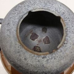 釜師 内脇喜平 琉球風炉 刷毛目釜添 共箱付属 茶道具 銅器 (R2192wY)