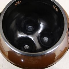 釜師 内脇喜平 琉球風炉 刷毛目釜添 共箱付属 茶道具 銅器 (R2192wY)