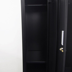 【複数台あり】良品 4人用 鍵付きロッカー 黒 オフィス 幅608 奥行450 高さ1800mm HA07