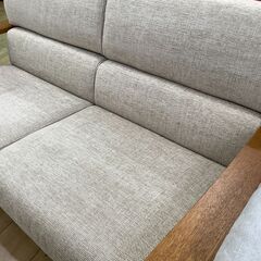 【トレファク花小金井店】2人掛けソファー/柏木工/ライトグレー×ブラウン/布×木製/中古家具/武蔵野市/小平市/小金井市/国分寺市/杉並区/買取/販売