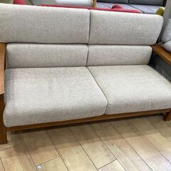 【トレファク花小金井店】2人掛けソファー/柏木工/ライトグレー×ブラウン/布×木製/中古家具/武蔵野市/小平市/小金井市/国分寺市/杉並区/買取/販売