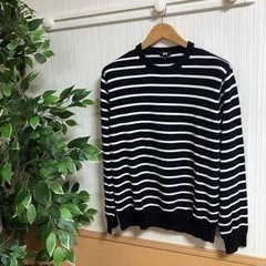 UNIQLO ユニクロ スーピマコットンボーダー クルーネックセ...