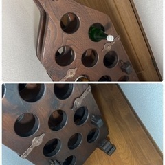 ◆木製ワインラック　18本収納　アンティーク風◆