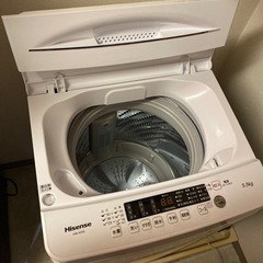 美品】Hisense 電気洗濯機 5.5kg 2021年式 風乾燥
