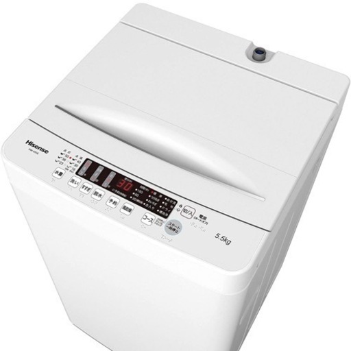 【美品】Hisense 電気洗濯機 5.5kg 2021年式 風乾燥