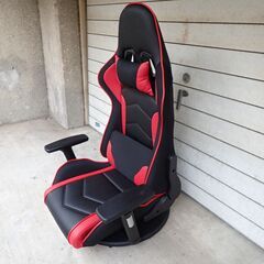 🍎ゲーミング座椅子(リクライニング・肘付き・レバー式・360度回転)