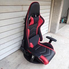 🍎ゲーミング座椅子(リクライニング・肘付き・レバー式・360度回転)