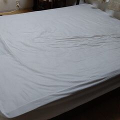 【終了/有難うございました‼】中古 SIMMONS(シモンズ) クイーンサイズベッド〈マットレス付〉宮無 希少サイズ 希少なシンプル&省スペースデザイン♪ 使い勝手が良いです♪  早い者勝ちです✨✨