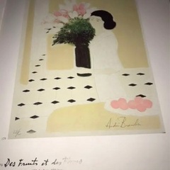 アンドレ・ブラジリエ 花束 オリジナルリトグラフ 自筆サイン 