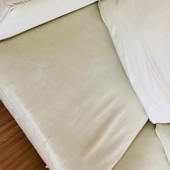 【未使用クリーナー付き】actusカウチソファ　本革ホワイト