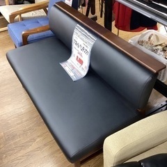 KI-68【新入荷　リサイクル品】ニトリ　アストル　ベンチソファ　黒×ブラウン