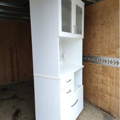 ■白家具■食器棚　レンジ台　レンジボード
