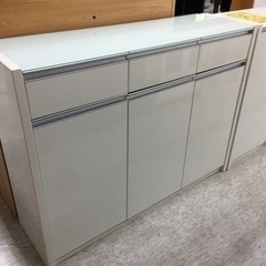 キッチンカウンター　ガラストップ　奥行35cm