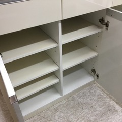 キッチンカウンター　ガラストップ　奥行35cm