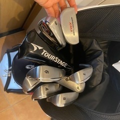 ツアーステージ　14本セット　ゴルフバック　ゴルフボール　手袋　ピン　付き