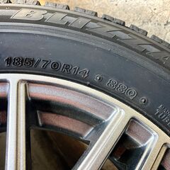 185/70R14 88Qスタッドレス アルミ4本セット BRIZZAK REVO GZ