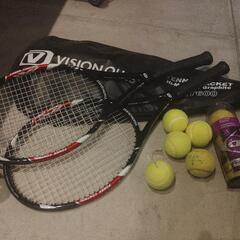 テニスラケット×2(ケース,軟式球付)
