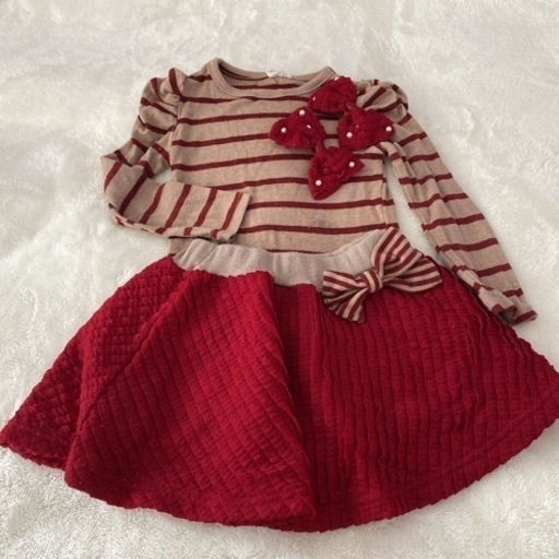 2点セット 韓国子供服 トップス スカート90 赤 ミッキー 船堀の子供用品の中古あげます 譲ります ジモティーで不用品の処分