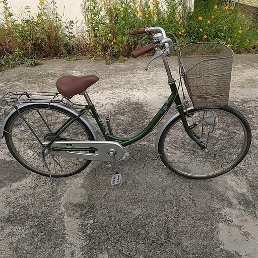 ブリヂストン 24インチ モスグリーン 自転車 LEDオートライト