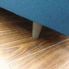 札幌元町 カウチソファ ターコイズブルー 2人掛け 変形ソファ ファブリック素材 