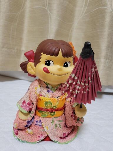 ペコちゃん人形　陶器　着物　和傘　レア