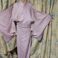 正絹袷人気紫色総絞り裄67.5長め希少着物未使用品