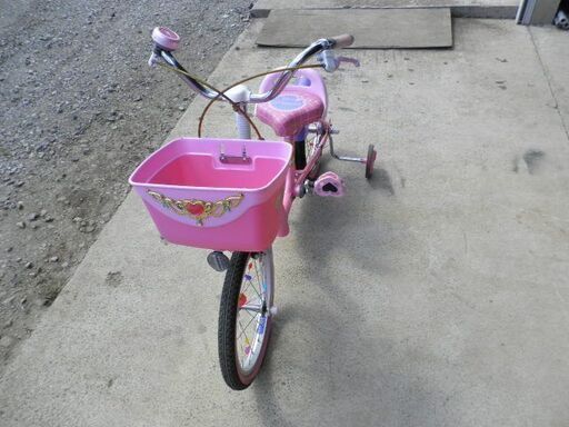 ディズニー自転車 幼児用 プリンセス１６プレシャス ピンクカラー カーゴ 補助輪付き