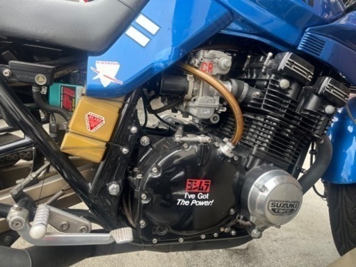 車検取りたて！スズキ刀　カタナ　gsx750s  キリンレプリカ？ ブルー塗装