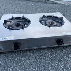 ■中古品 タニコー卓上ガスレンジ 都市ガス 2016年11月製 TGU-75 ガステーブル 2口コンロ 750ｘ500ｘ185㎜ 動作問題なし　■ □中古品 タニコー卓上ガスレンジ 都市ガス 2016年11月製 TGU-75