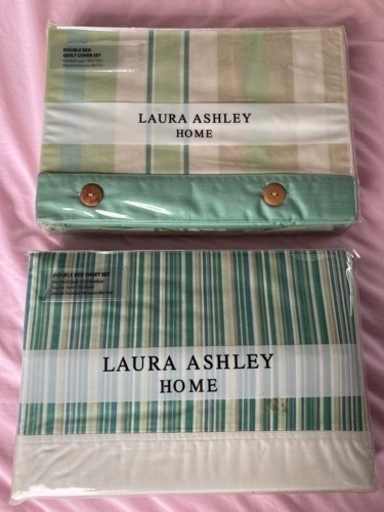 Laura Ashley ローラアシュレイ　ダブルベッド　キルトカバーセット