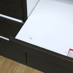 ミドルレンジボード ニトリ 幅120cm 白エナメル天板 ブラウン系 キッチンカウンター レンジ台 食器棚 キッチン収納 キッチンボード 札幌市 清田区 平岡 ミドルレンジボード ニトリ 幅120cm 白エナメル天板 ブラウン系