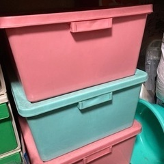カラーボックス　レトロ　水色緑のもの　ピンクのもの　昭和40年く...