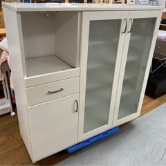 R053 ユーアイ製カントリー調キッチンボード、食器棚 幅114cm 美品
