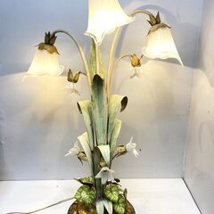 【アンティーク】LED電球付属 3灯ランプ フラワーライト 花 ...