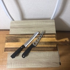 パンナイフ&チーズナイフ&木製まな板