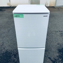 ✨2019年製✨2931番 SHARP✨ノンフロン冷凍冷蔵庫✨SJ-D14E-W‼️