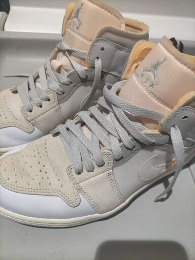 超美品（26cm）NIKE AIR JORDAN 1 MID SE CRAFT INSIDE OUT WHITE NEUTRAL GREY PHANTOM DM9652-100