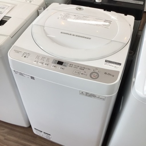 洗濯機 シャープ ES-GE6B 2018年製 6.0kg