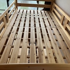 天然木パイン無垢材2段ベッド