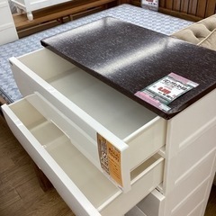 KI-77【新入荷　アウトレット】FITSプラス　リビングチェスト5段　ブラウン天板