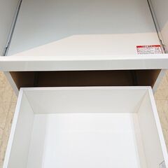 スリム キッチンボード 幅60cm ホワイト 2枚扉 (耐震ロック付き) 引き出し1個 スライド棚1個 レンジボード レンジ台 食器棚★近隣配送無料 買取帝国 朝霞店