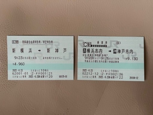チケット 新幹線/鉄道切符