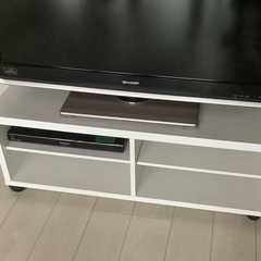 テレビ台ローボード　白　サイズ	幅100×奥行31×高さ37cm...