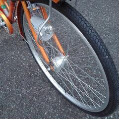 中古自転車2215 前後タイヤ新品！ 26インチ 6段ギヤ LEDオート