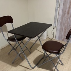 ◆完全売切！◆折りたたみ椅子2脚とテーブルセット◆