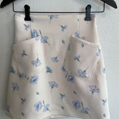 【10】dazzlin 花柄ミニスカート　薄ピンク　S