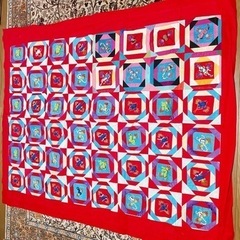 中国　飾り布　ベッドカバーなどに　刺繍　