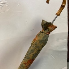 日傘 ウィリアムモリス アネモネ柄(薄茶地オレンジ色の花) 作成店(布別で